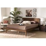 Baxton Studio Sadler Mid-Century Modern Ash Walnut Brown Finished Wood Full Size Platform Bed - Wholesale Interiors MG0047-9-Ash-Walnut-Full