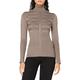 Morgan Damen Pull Manche Longue Col Roulé Lurex Mentosa Pullover, Taupe, TXS