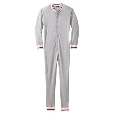 Men's Big & Tall Waffle Thermal Union Suit by KingSize in Heather Grey (Size 5XL) Pajamas