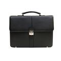 Unisex Pu Leather Executive Business Satchel Bag Work Briefcase (Black)