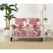 Winston Porter Printed Box Cushion Loveseat Slipcover in Red/Pink/White | 1 H x 54 W x 75 D in | Wayfair 784991EAB6794F2095344099B5227933