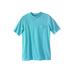 Men's Big & Tall Shrink-Less™ Lightweight Pocket Crewneck T-Shirt by KingSize in Maui Blue (Size 2XL)