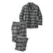 Men's Big & Tall Plaid Flannel Pajama Set by KingSize in Black Plaid (Size 7XL) Pajamas