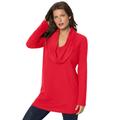 Plus Size Women's Cowl-Neck Thermal Tunic by Roaman's in Vivid Red (Size S) Long Sleeve Shirt