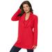 Plus Size Women's Cowl-Neck Thermal Tunic by Roaman's in Vivid Red (Size S) Long Sleeve Shirt