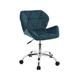 HNNHOME Modern Eris Padded Swivel Fabric Home Office Desk Computer Chair, Height Adjustable (Teal, Velvet)