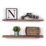 Rosalind Wheeler Bridgecliff 2 Piece Poplar Solid Wood Floating Shelf Wood in Brown | 48 W x 10 D in | Wayfair CECE010328D044B38C71DE6B15508395