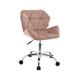 HNNHOME Modern Eris Padded Swivel Fabric Home Office Desk Computer Chair, Height Adjustable (Pink, Velvet)