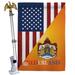 Breeze Decor Friendship Impressions Decorative 2-Sided Polyester 40 x 28 in. Flag Set in Blue/Orange | 40 H x 28 W x 4 D in | Wayfair