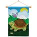 Breeze Decor Turtle Impressions Decorative 2-Sided Polyester 40 x 28 in. Flag Set in Green | 40 H x 28 W x 1 D in | Wayfair