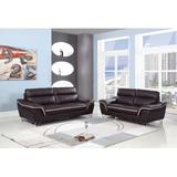 Orren Ellis Ertel Two Piece Indoor Faux Leather Five Person Seating Set | 40 H x 36 D in | Wayfair Living Room Sets