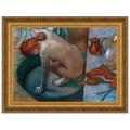 Vault W Artwork "Le Tub 1886" by Edgar Degas Picture Frame Print on Canvas in Orange | 14.75 H x 17.25 W x 2 D in | Wayfair P02091