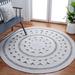 Gray 48 x 0.24 in Area Rug - Sand & Stable™ Round Moshier Hand Braided Area Rug Polyester | 48 W x 0.24 D in | Wayfair