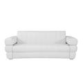 Orren Ellis Monza 89" Genuine Leather Square Arm Sofa in White/Brown | 35 H x 89 W x 44 D in | Wayfair CDC5986C2BFA4DBC80BECA3184664C54