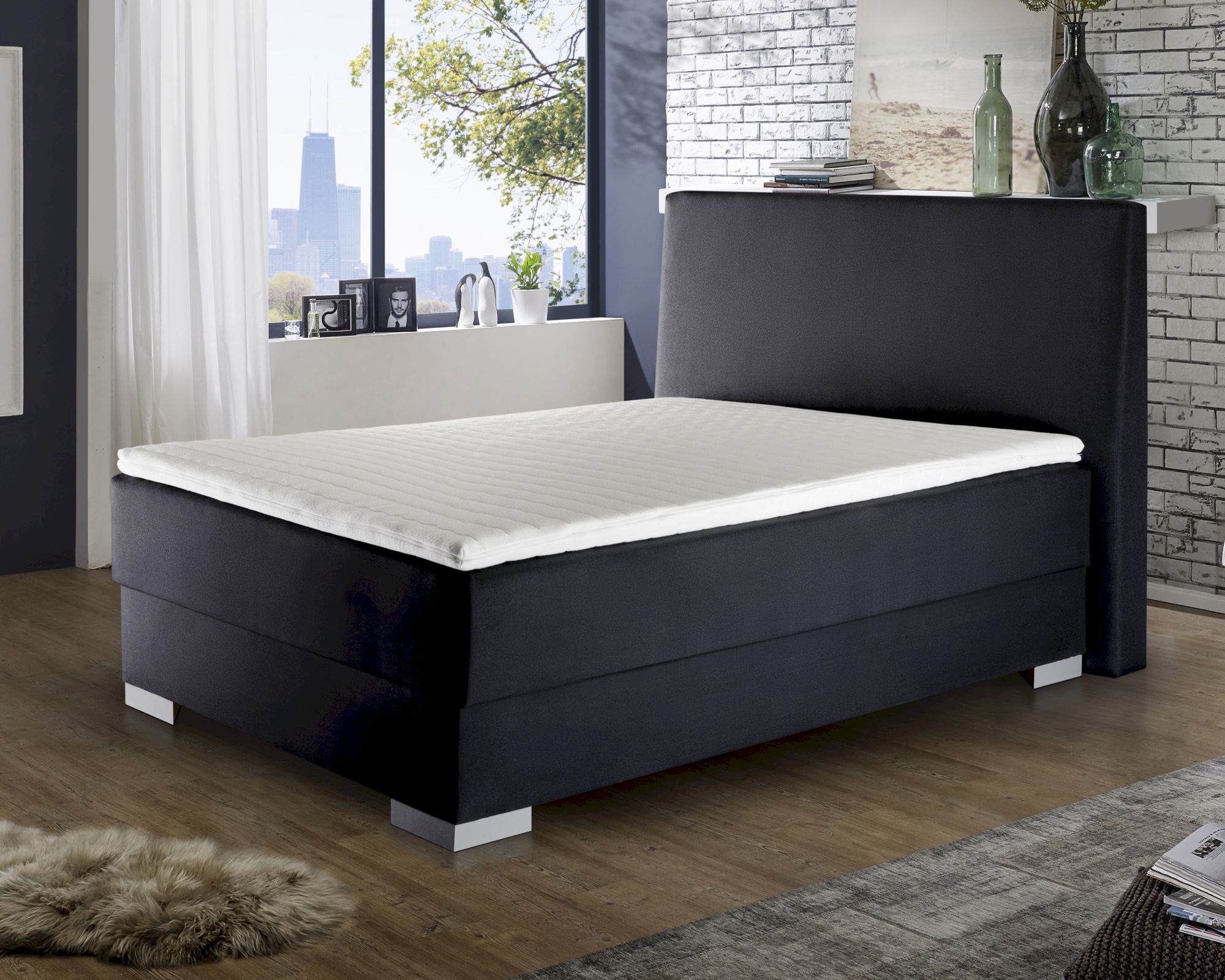 Winkle »Senden« Boxspringbett 120x200 cm / 9549 Anthrazit / H3