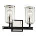 Aeon 9" High Carbide Black and Nickel 2-Light Wall Sconce