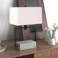 Holden table lamp in blackened bronze and concrete - Hudson & Canal TL0086