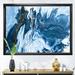 The Twillery Co.® Raoul White, Gray, & White Hand Painted Marble Acrylic III - Painting Print on Canvas Metal in Blue/White/Yellow | Wayfair