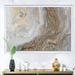 Etta Avenue™ Marble w/ Curley Gray & Gold Veins - Wrapped Canvas Painting Print Canvas, Cotton in White | 24 H x 36 W x 1 D in | Wayfair