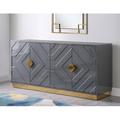 Everly Quinn Warburton 65" Wide Sideboard Wood in Gray | 31.25 H x 65 W x 18 D in | Wayfair E5C185649E6041AEBFDBB273115E6ADF