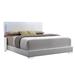 Ivy Bronx Townsley King Platform Bed Upholstered/Metal/Faux leather in Brown/White | 49 H x 79 W x 85 D in | Wayfair