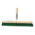TOUGH GUY 59JM39 24 in Sweep Face Broom, Soft, Synthetic, Green, 60 in L Handle