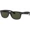 Ray-Ban RB2132 New Wayfarer Sunglasses Black Rubber Frame Crystal Green Lenses 622-58