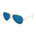 Ray-Ban Aviator Large Metal RB3025 Sunglasses Matte Gold Frame Crystal Green Mirror/Multi Blue Lenses RB3025-112-17-5514