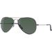 Ray-Ban Aviator Large Metal RB3025 Sunglasses Gunmetal Frame Crystal Green Polarized 58 mm Lenses 004-58-5814