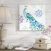 World Menagerie Jewel Peacocks IV by Farida Zaman - Graphic Art on Canvas in Blue | 20 H x 20 W x 1.25 D in | Wayfair