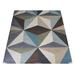 White 36 x 0.75 in Area Rug - George Oliver Patchway Geometric Handmade Tufted Multicolor Area Rug Wool | 36 W x 0.75 D in | Wayfair