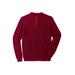 Men's Big & Tall Henley Shaker Sweater by KingSize in Rich Burgundy Marl (Size L)