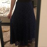 Lularoe Skirts | Blue Lace Maxi Skirt | Color: Black/Blue | Size: Xs