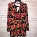 Free People Dresses | Free People Floral Long Sleeve Dress Size 8 | Color: Black/Orange | Size: 8