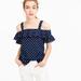 J. Crew Tops | J. Crew Polka Dot Off The Shoulder Blouse | Color: Blue/White | Size: 0