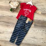 Levi's Matching Sets | Girl Levi’s Set Of Blue Skinny Jeans And Red Shirt | Color: Blue/Red | Size: 24mb