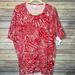 Lularoe Tops | Lularoe (1.0) Small Irma Floral Print - Bnwt | Color: Red/White | Size: S