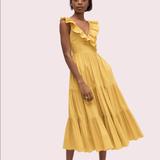 Kate Spade Dresses | Kate Spade Poplin Ruffle Tiered Dress | Color: Yellow | Size: 6