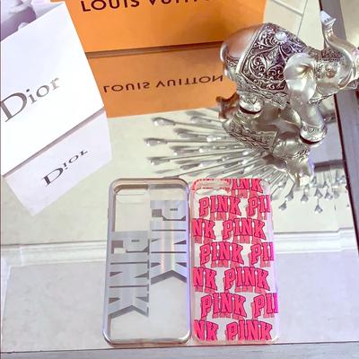 Pink Victoria's Secret Accessories | Bundle 2 Pink Iphone Cases 7/8 Plus | Color: Pink/Silver | Size: Iphone 7/8 Plus