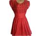 Free People Dresses | Free People Red Embroidered Raw Hem Dress Size 12 | Color: Red | Size: 12