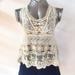 Urban Outfitters Tops | Kimchi Blue Lace Crop Tank Top W/ Open Button Back | Color: Cream/White | Size: Xs