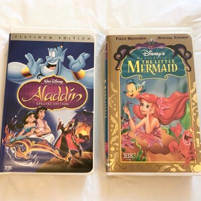 Disney Other | Disney Vhs Tape Set Aladdin & The Little Mermaid | Color: Blue/Gold | Size: Vhs