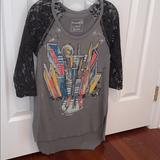 Free People Tops | Free People Xs Tunic Top | Color: Black/Gray | Size: Xs