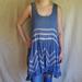 Free People Tops | Free People Blue Tunic Tank Top/Mini Dress | Color: Blue/Cream | Size: M