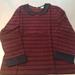 J. Crew Tops | J. Crew Navy & Maroon Striped Rugby Top Peter Pan Silk Collar M Zipper | Color: Blue/Red | Size: M