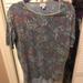 Lularoe Tops | Grey With Roses Lularoe Irma - Size Xxs | Color: Gray/Red | Size: Xxs