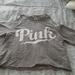 Pink Victoria's Secret Tops | Like New Pink Cold Shoulder Crop Sweatshirt | Color: Gray | Size: Xs