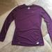 Nike Tops | Nike Pro Fitted Long Sleeve V Neck Shirt Sz Xs | Color: Purple | Size: Xs