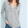 Anthropologie Tops | Anthropologie Beaded Gray Top | Color: Gray | Size: S