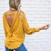 Free People Tops | Free People Shimmy Shake V-Back Lettuce Edge Knit- | Color: Gold/Yellow | Size: M